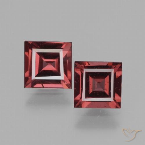 1.52ctw Naturel Rouge écarlate Grenat Rhodolite, Carré, VS