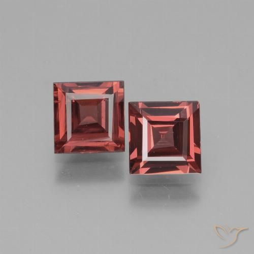 1.58ctw Naturel Rouge léger Grenat Rhodolite, Carré, VS