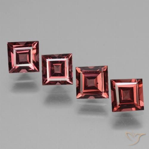 2.85ctw Naturel Rouge foncé Grenat Rhodolite, Carré, VS