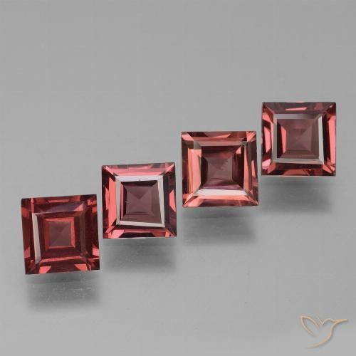 2.83ctw Naturel Rouge écarlate Grenat Rhodolite, Carré, VS