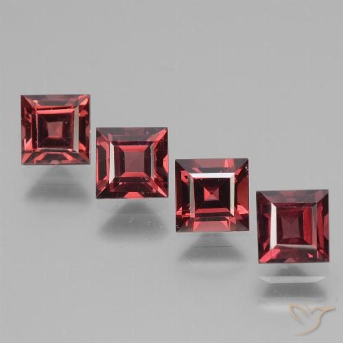 3.02ctw Naturel Rouge foncé Grenat rhodolite, Carré, VS