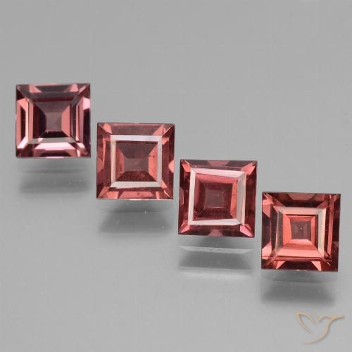 2.87ctw Naturel Rouge écarlate léger Grenat Rhodolite, Carré, VS
