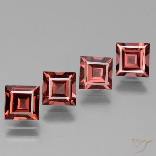 2.96ctw Naturel Rouge brique profond Grenat Rhodolite, Carré, VS