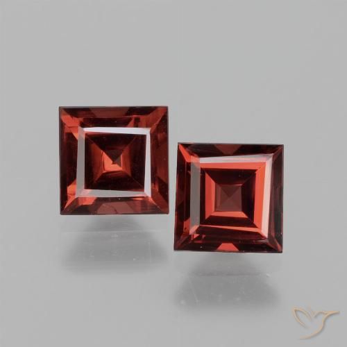 1.65ctw Naturel Rouge foncé Grenat Rhodolite, Carré, VS