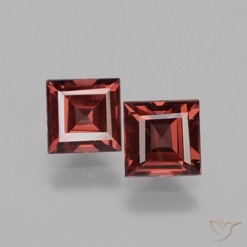 1.52ctw Naturel Rouge écarlate profond Grenat Rhodolite, Carré, VS