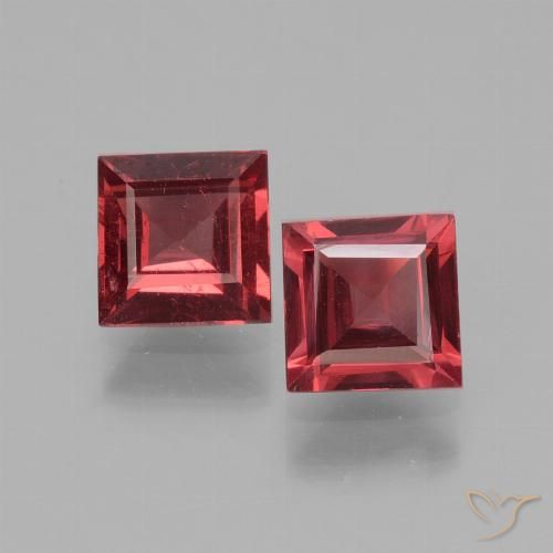 1.49ctw Naturel Rouge Rosâtre Grenat Rhodolite, Carré, VS