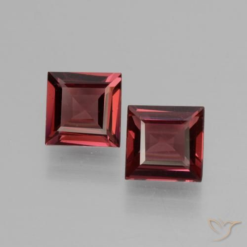 1.43ctw Naturel Rouge foncé Grenat Rhodolite, Carré, VS