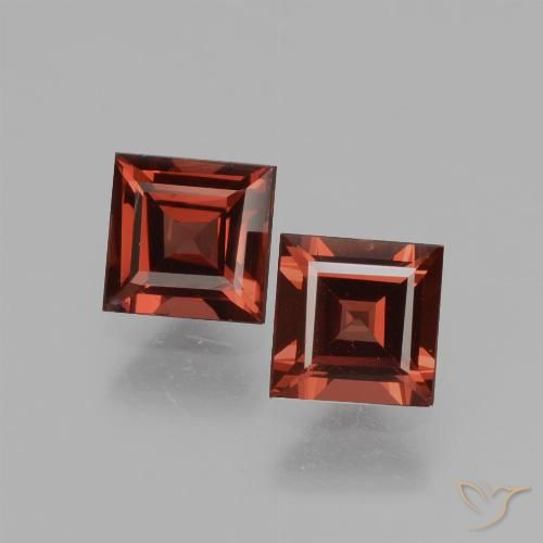 1.48ctw Naturel Rouge moyen Grenat rhodolite, Carré, VVS-VS