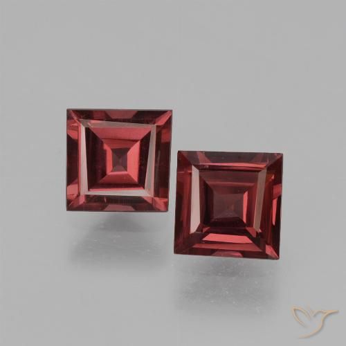 1.48ctw Naturel Rouge foncé Grenat Rhodolite, Carré, VS