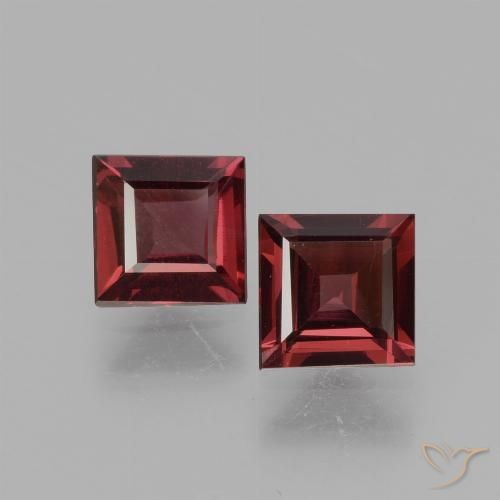 1.45ctw Naturel Rouge foncé Grenat Rhodolite, Carré, VS