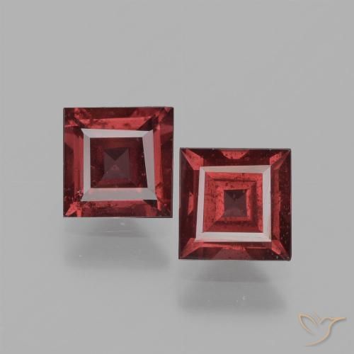 1.53ctw Naturel Rouge foncé Grenat Rhodolite, Carré, VS