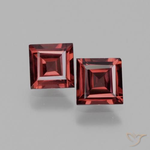 1.38ctw Naturel Rouge foncé Grenat Rhodolite, Carré, VS