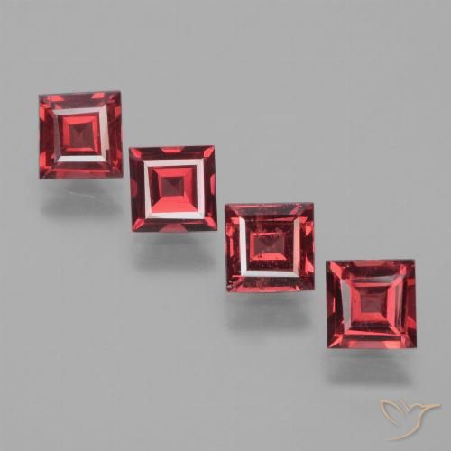 2.57ctw Naturel Rouge foncé Grenat Rhodolite, Carré, VS
