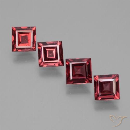 2.64ctw Naturel Rouge moyen Grenat Rhodolite, Carré, VS