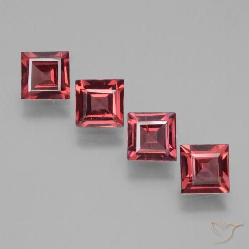 2.54ctw Naturel Rouge Rosâtre Grenat rhodolite, Carré, VS
