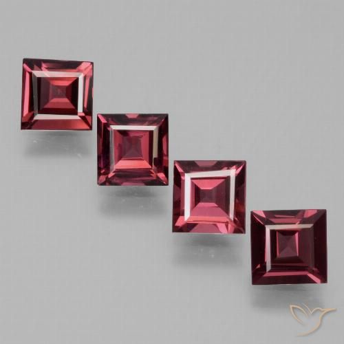 2.58ctw Naturel Rouge framboises Grenat Rhodolite, Carré, VVS-VS