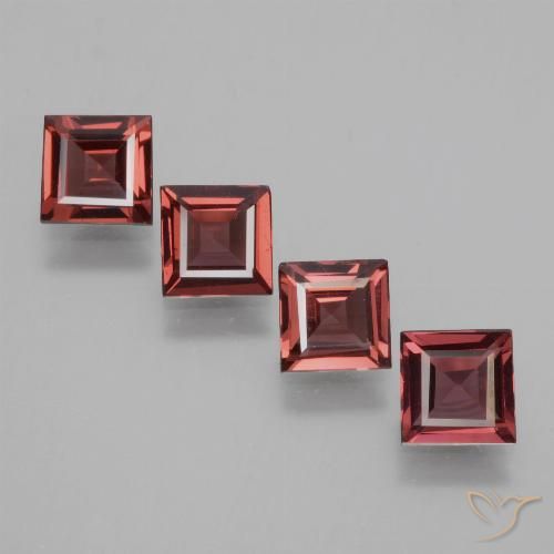 2.40ctw Naturel Rouge foncé Grenat Rhodolite, Carré, VS