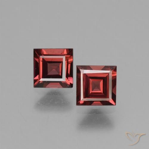 1.41ctw Naturel Vin rouge profond Grenat Rhodolite, Carré, VS