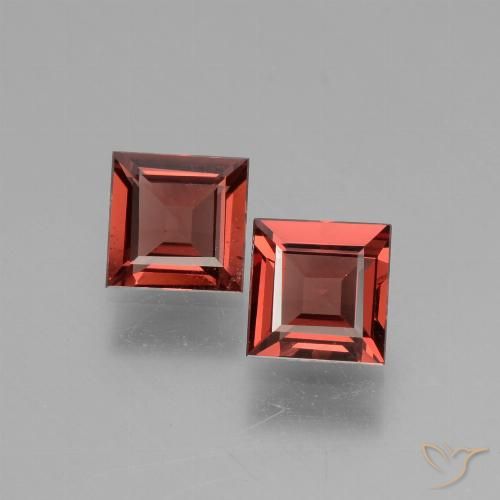 1.45ctw Naturel Rouge foncé Grenat rhodolite, Carré, VS