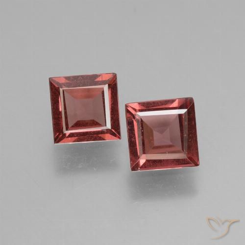 1.39ctw Naturel Rouge léger Grenat Rhodolite, Carré, VS