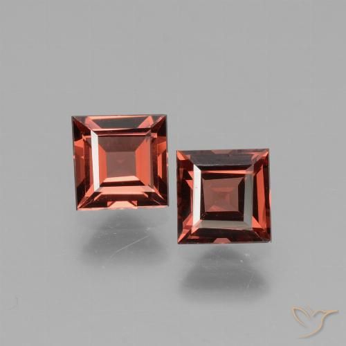 1.52ctw Naturel Rouge écarlate Grenat Rhodolite, Carré, VS
