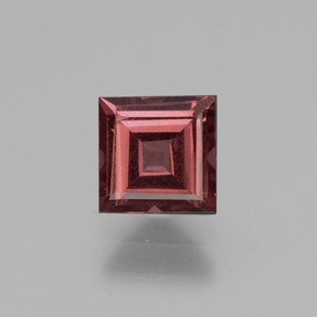 Grenat rhodolite rose naturelle carré, 0,88 ct, VS