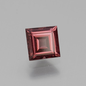 Grenat rhodolite rose naturelle carré, 0,88 ct, VS