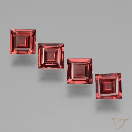 2.62ctw Naturel Rouge moyen Grenat Rhodolite, Carré, VS