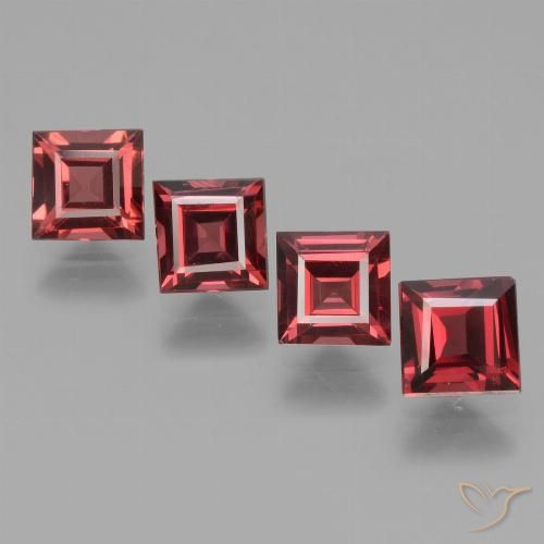 2.81ctw Naturel Rouge moyen Grenat Rhodolite, Carré, VS