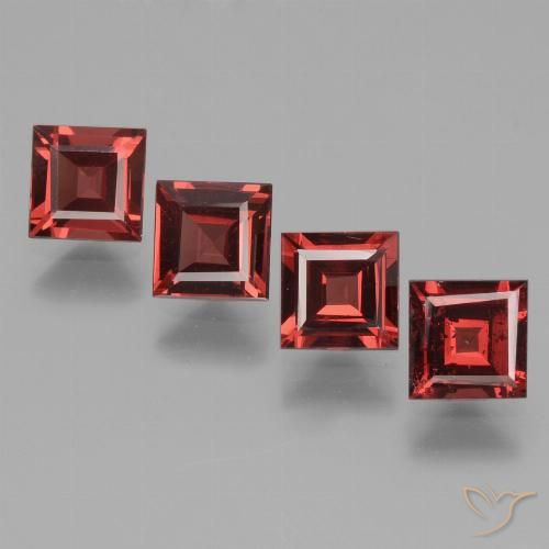 2.65ctw Naturel Rouge écarlate profond Grenat Rhodolite, Carré, VS