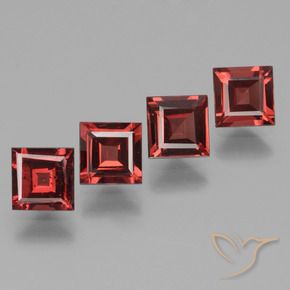 Shop natural 2.65ct Rouge écarlate profond Grenat Rhodolite gems, Carré, from Mozambique at GemSelect. In stock, global shipping!