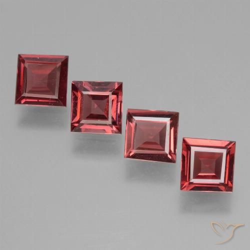 2.55ctw Naturel Rouge moyen Grenat Rhodolite, Carré, VS