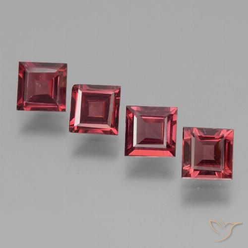 2.60ctw Naturel Rouge merlot Grenat rhodolite, Carré, VS