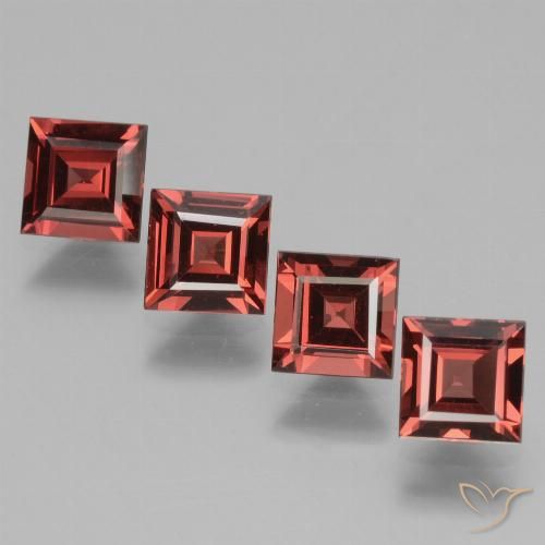 3.18ctw Naturel Rouge écarlate Grenat Rhodolite, Carré, VS