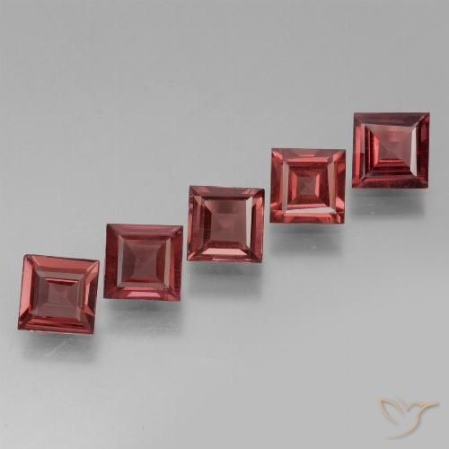 3.22ctw Naturel Rouge merlot Grenat Rhodolite, Carré, VS