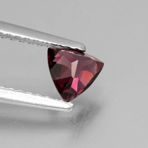 Grenat rhodolite rose naturelle trillion, 0,66 ct, VS