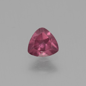 Grenat rhodolite rose naturelle trillion, 0,42 ct, VS
