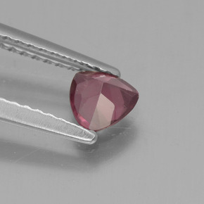 Grenat rhodolite rose naturelle trillion, 0,42 ct, VS