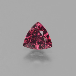 Grenat rhodolite rose naturelle trillion, 0,56 ct, VS