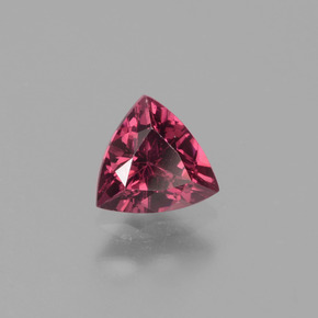Grenat rhodolite rose naturelle trillion, 0,56 ct, VS