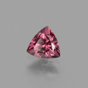 Grenat rhodolite rose naturelle trillion, 0,51 ct, VVS-VS