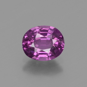 Grenat rhodolite rose naturelle coupe ovale, 1,26 ct, VS