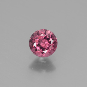 Grenat rhodolite rose naturelle coupe roude, 0,50 ct, VS