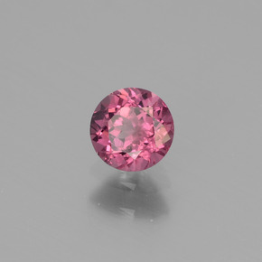 Grenat rhodolite rose naturelle coupe roude, 0,50 ct, VS