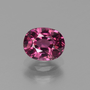 Grenat rhodolite rose naturelle coupe ovale, 1,10 ct, VVS-VS