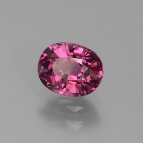 Grenat rhodolite rose naturelle coupe ovale, 1,10 ct, VVS-VS