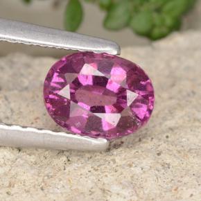 Grenat Rhodolite Rose naturelle Coupe ovale, 0.88 ct, VS