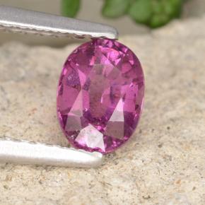 Grenat Rhodolite Rose naturelle Coupe ovale, 0.88 ct, VS