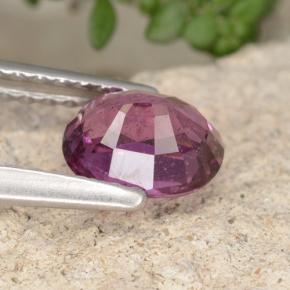 Grenat Rhodolite Rose naturelle Coupe ovale, 0.88 ct, VS
