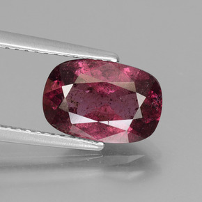 Grenat rhodolite rose naturelle coupe coussin, 2,92 ct, SI